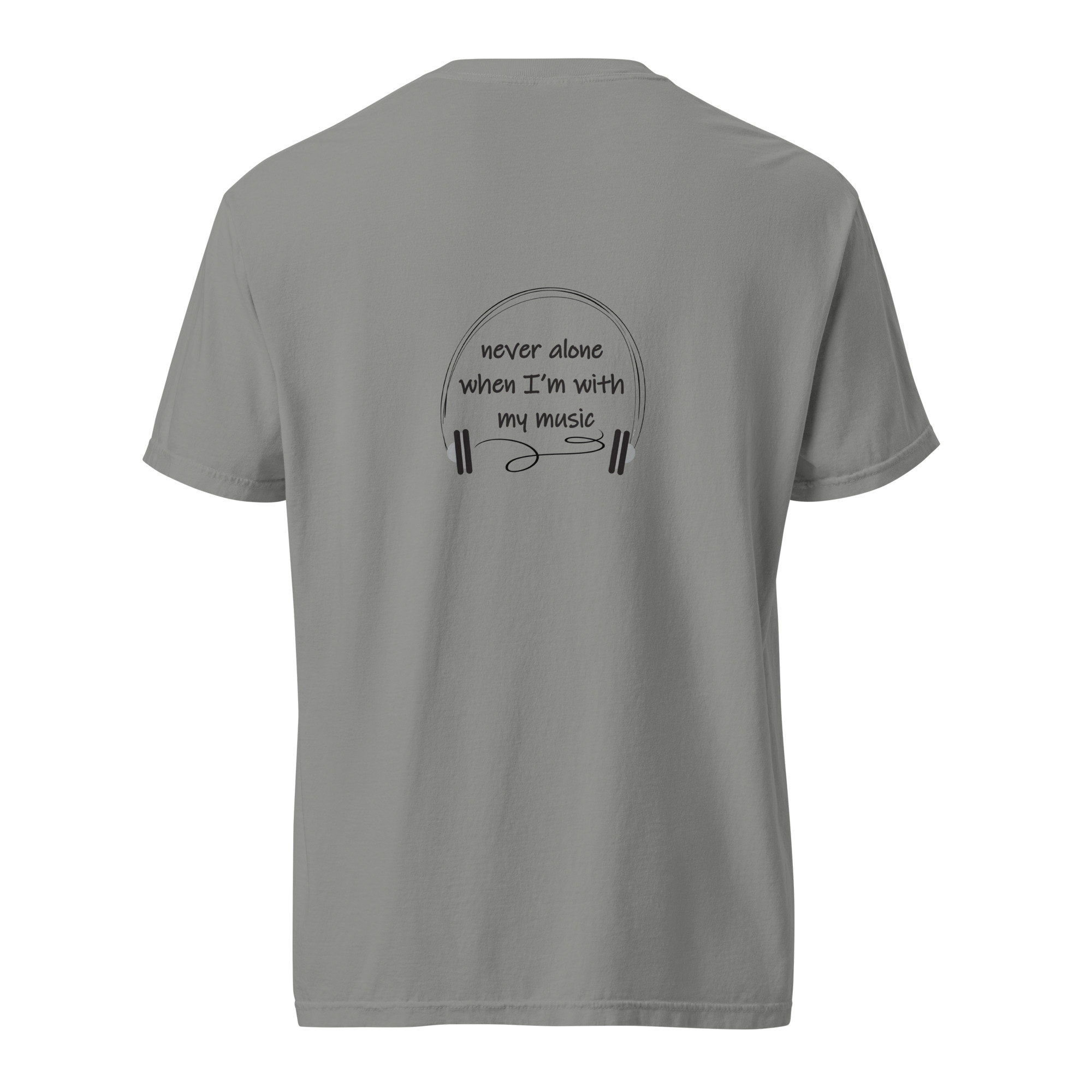 I'm never alone when I'm with my music, Unisex heavyweight t-shirt - Image 2