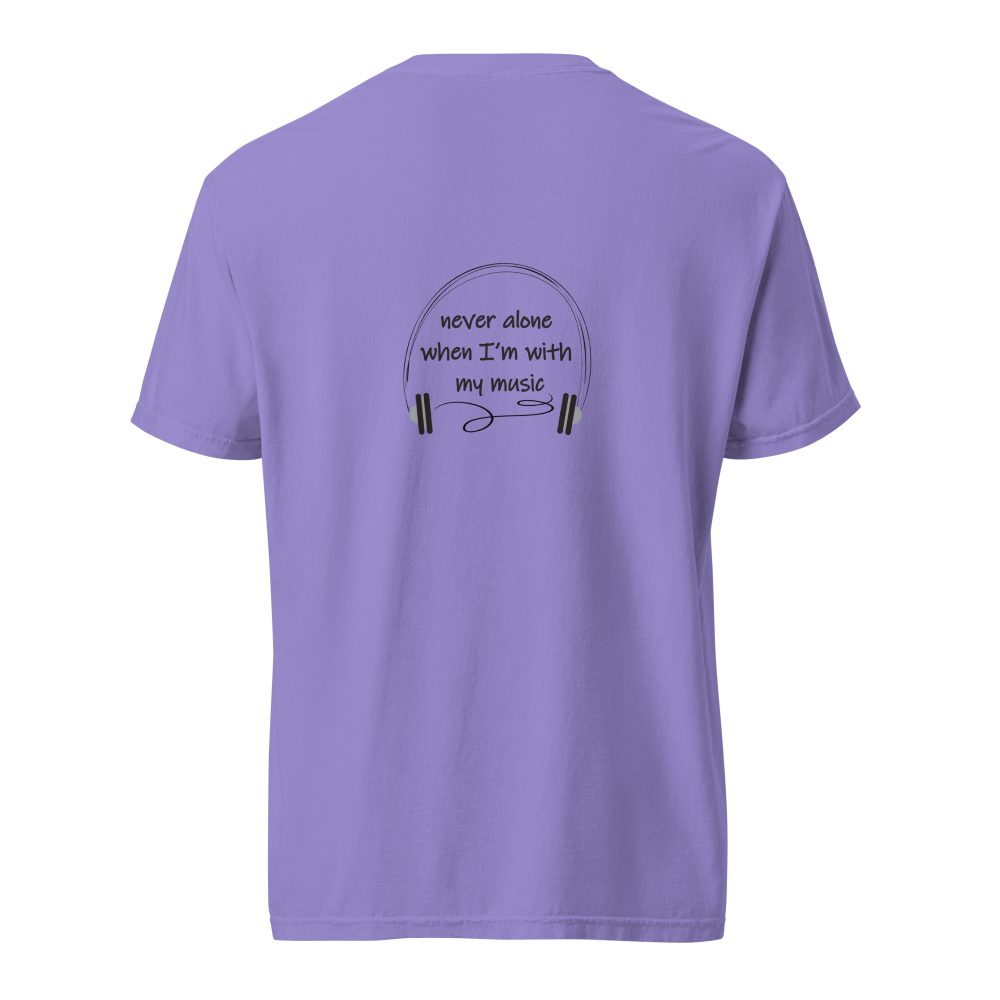 I'm never alone when I'm with my music, Unisex heavyweight t-shirt - Image 10