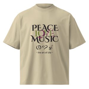 peace love and music oversized tshirt