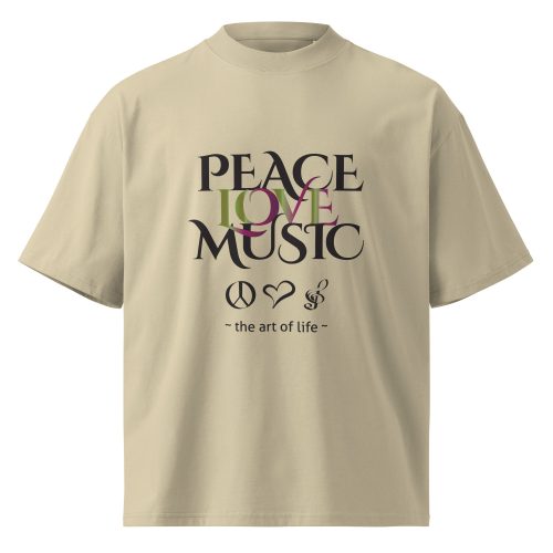 peace love and music oversized tshirt